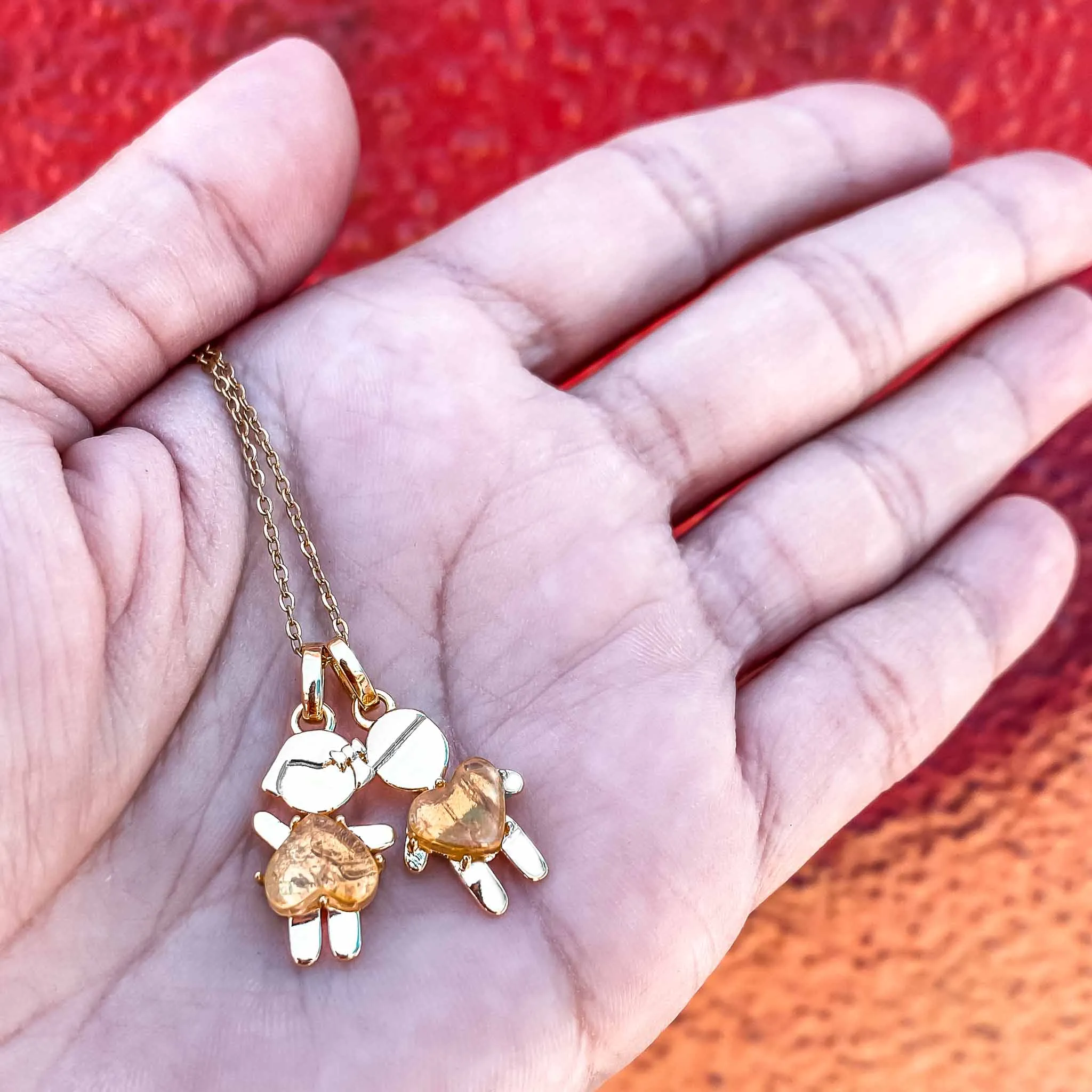 NOVEMBER Birthstone Gold Boy Necklace in Citrine