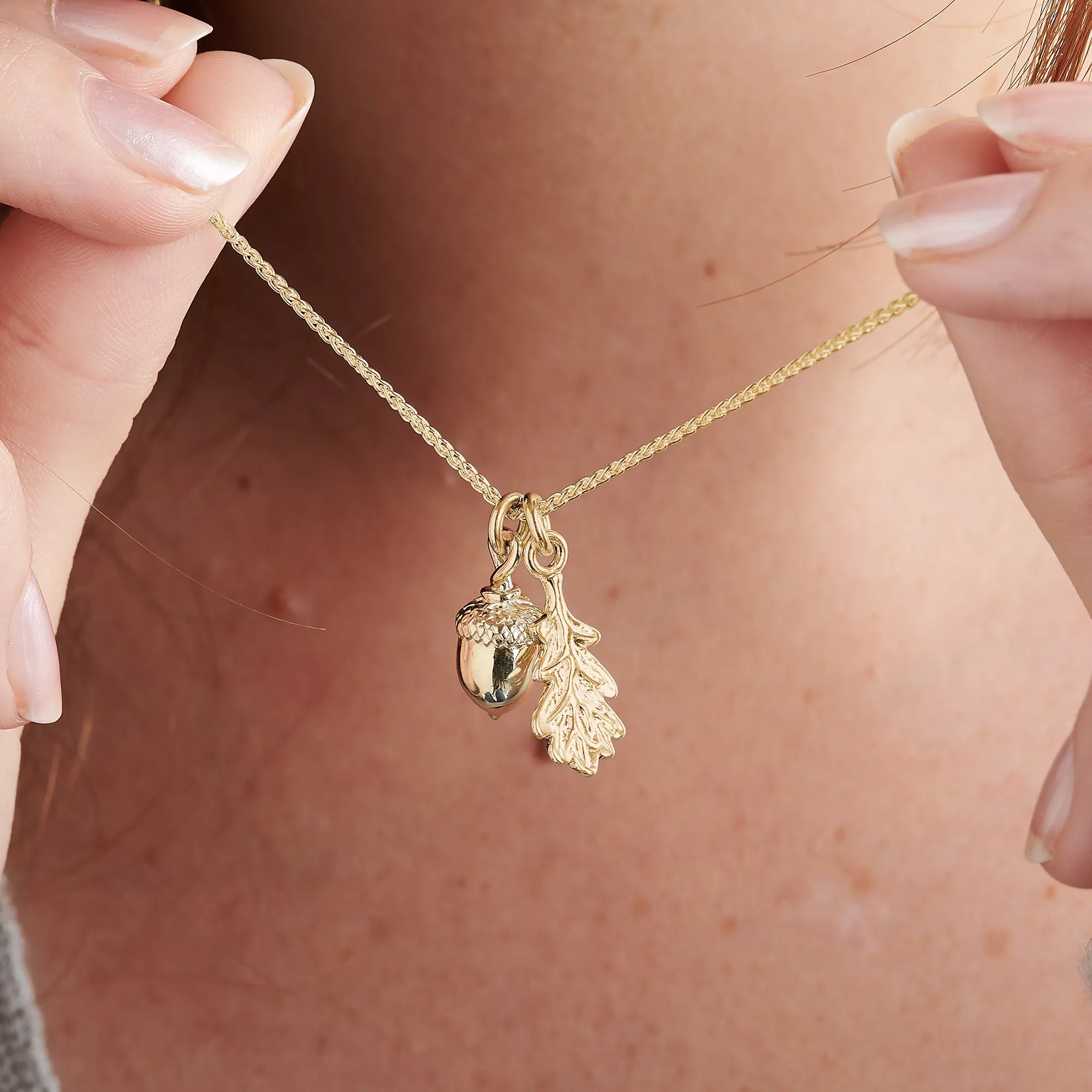 Oak Leaf Solid Gold Charm