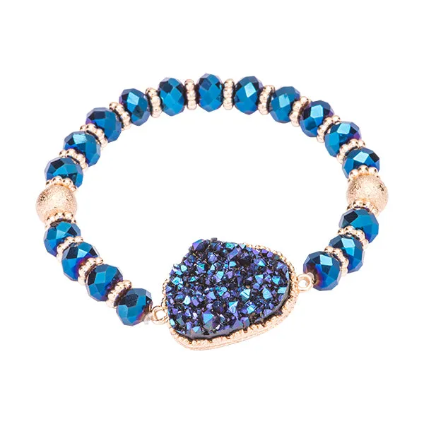 Olivia Blue Metallic Druzy Bracelet