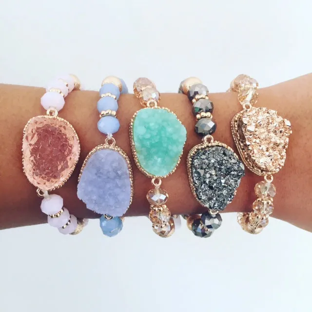 Olivia Mint Green Druzy Bracelet