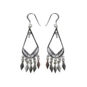 Oval Filigree Drop Earrings