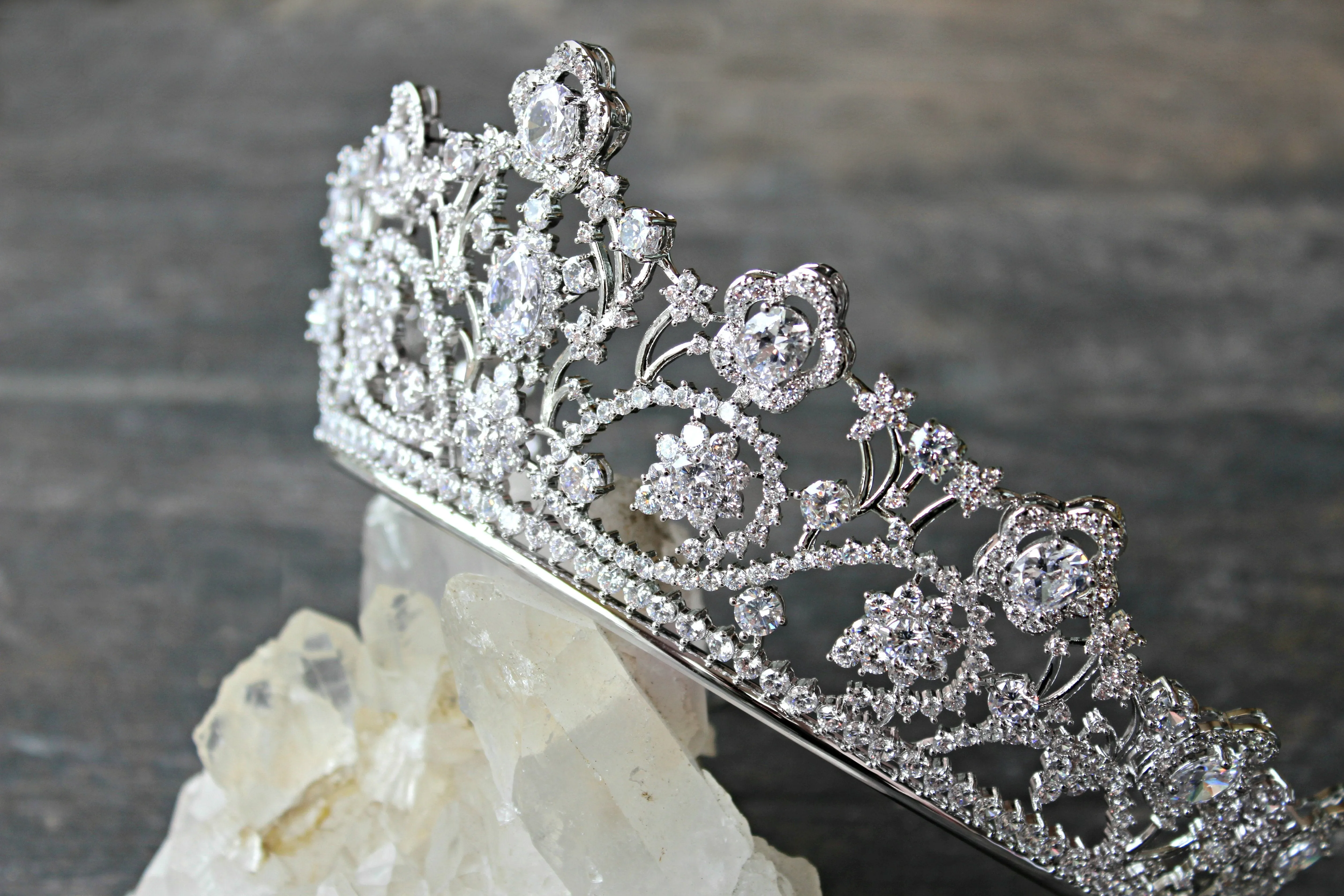 PAIGE Simulated Diamond Bridal Tiara