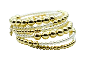 Pelotas Gold and Pearls Bead Bracelet