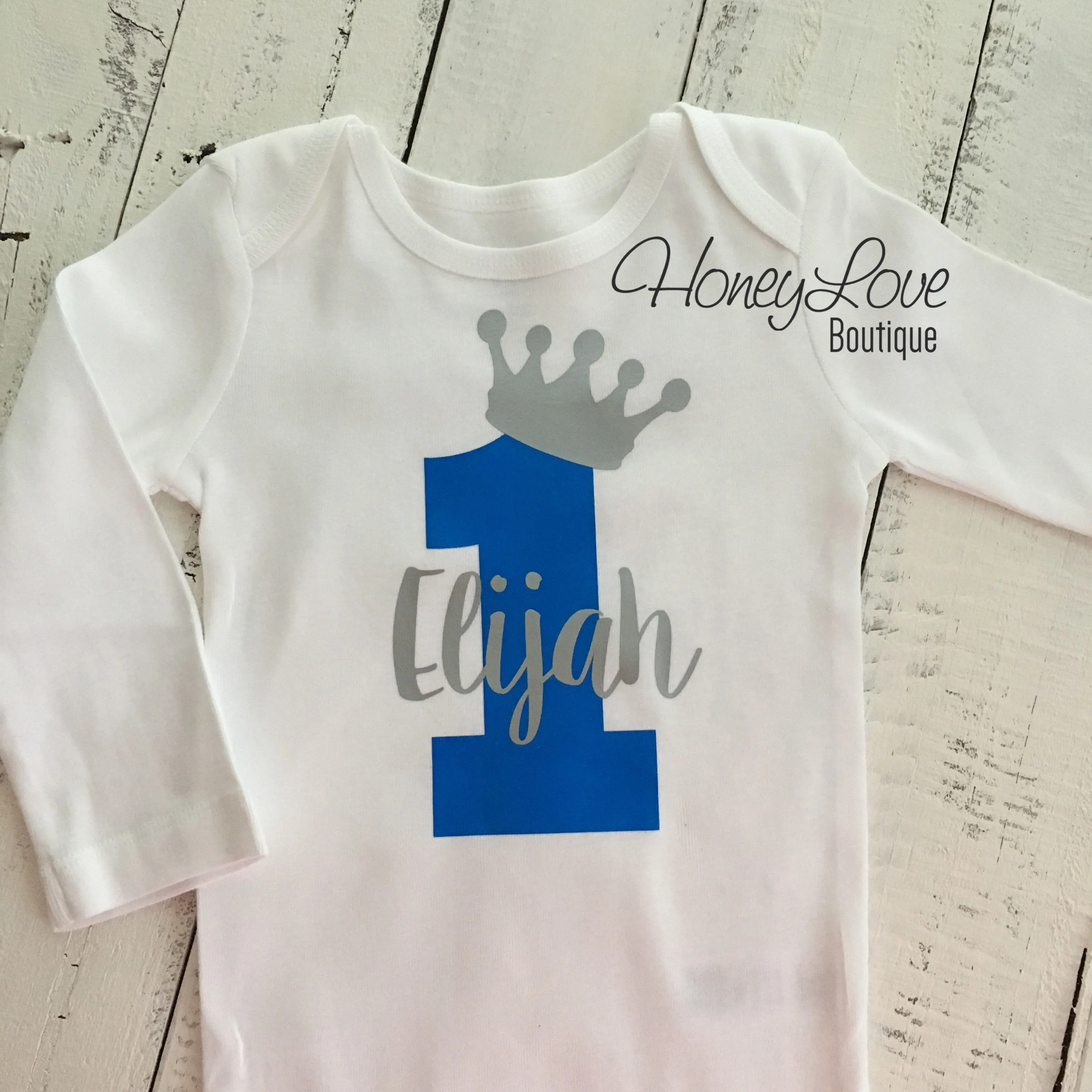 Personalized First Birthday Prince/Princess Bodysuit - Boy/Girl Twins