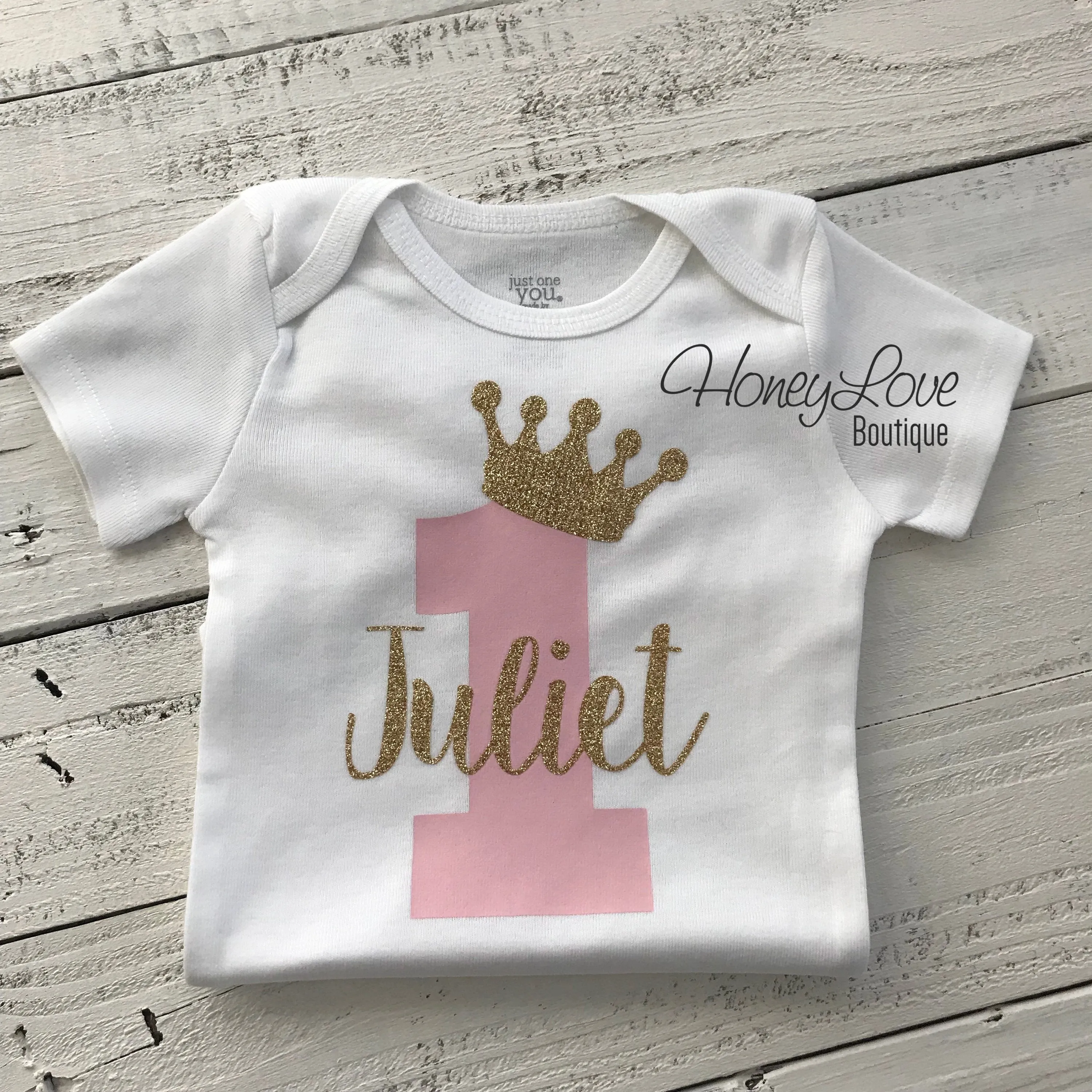 Personalized First Birthday Prince/Princess Bodysuit - Boy/Girl Twins