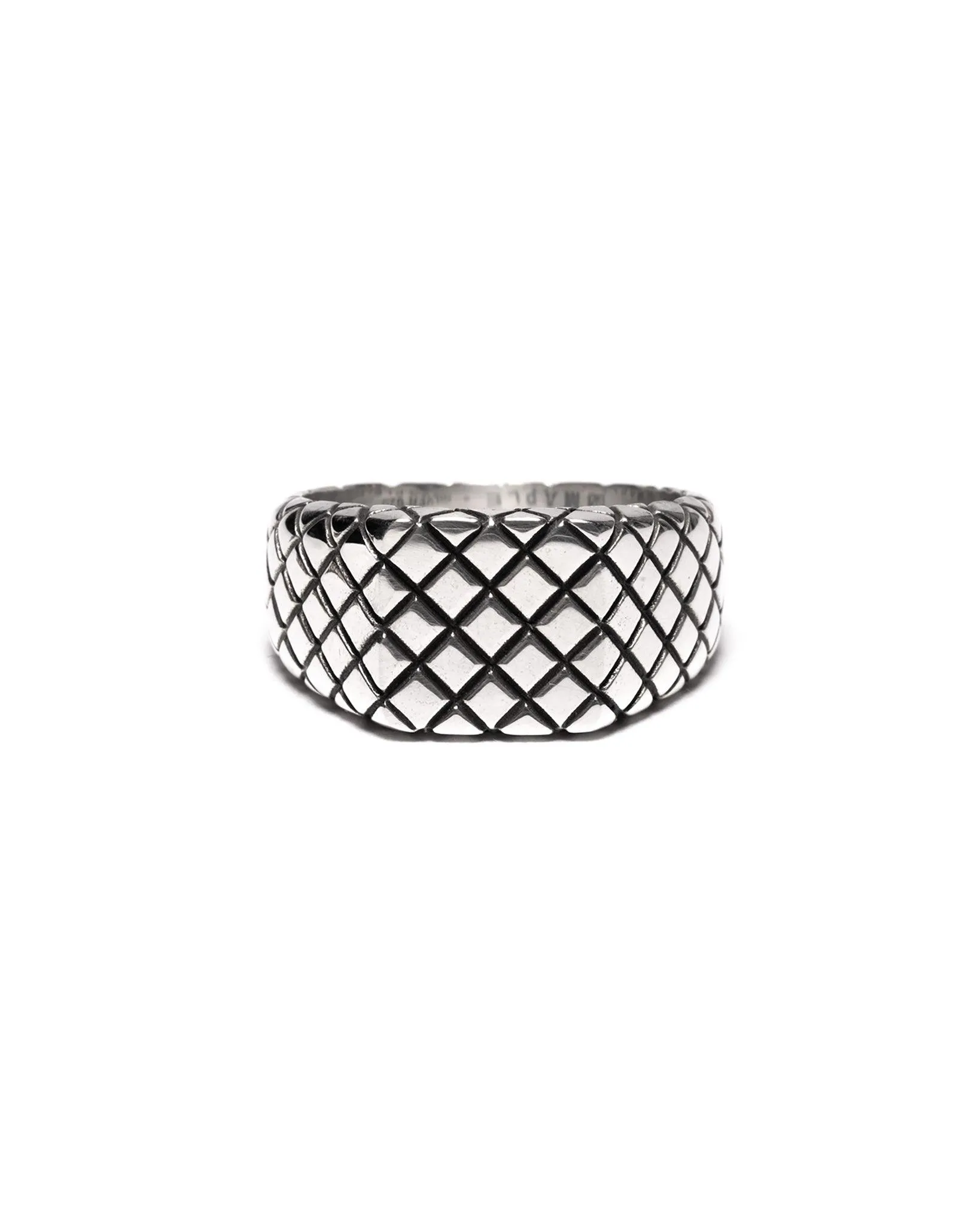 Quilted Signet Ring Silver 925