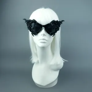 "Neith" Black Cat Eye Filigree Sunglasses