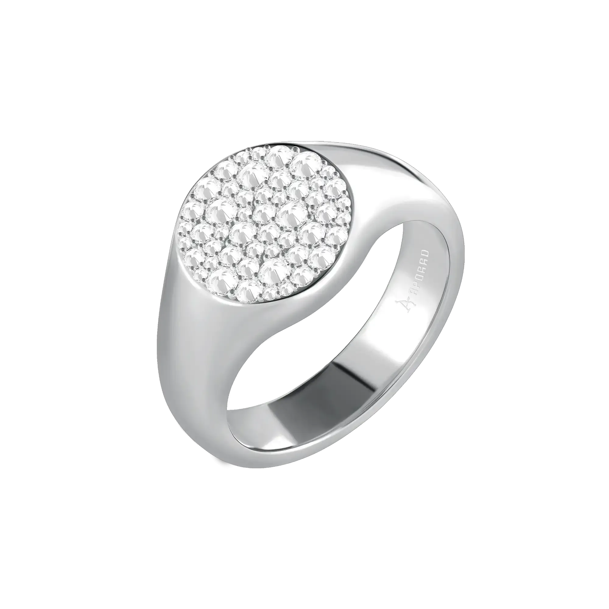 Reverse Set Diamond Signet Ring