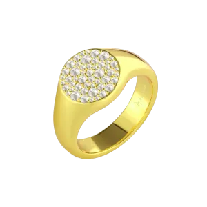 Reverse Set Diamond Signet Ring