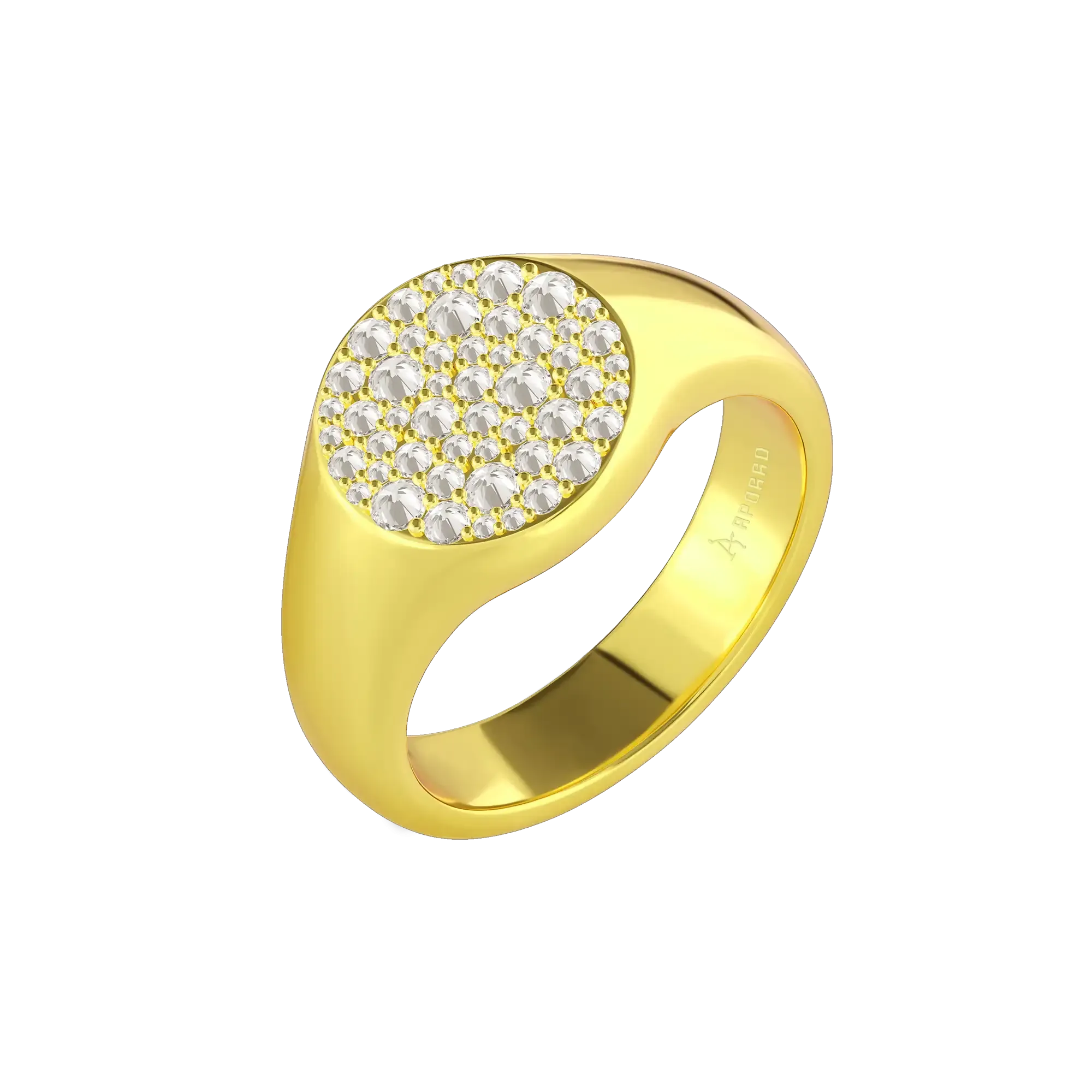 Reverse Set Diamond Signet Ring