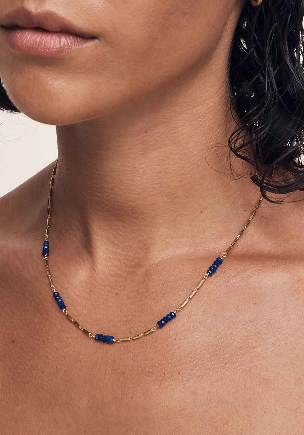 RIVIERA NECKLACE LAPIS GOLD