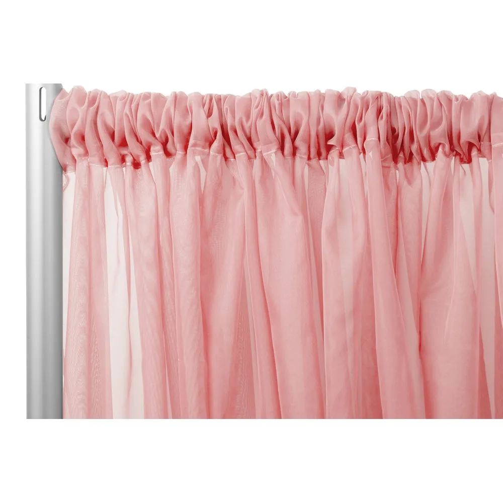 Sheer Voile Flame Retardant (FR) 10ft H x 118" W Drape/Backdrop Curtain Panel - Coral