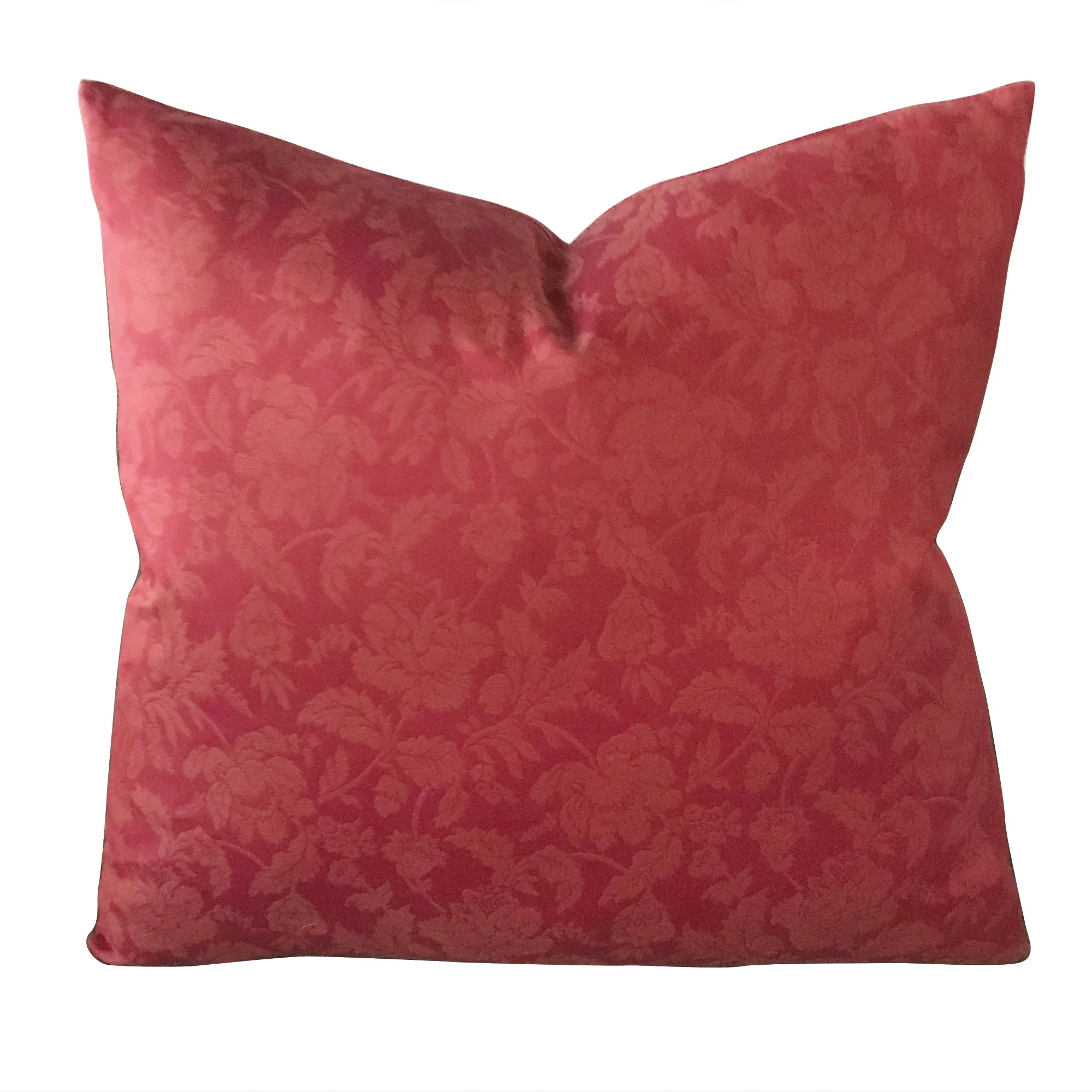 Silk Coral Floral Throw Pillow Cover 18x18