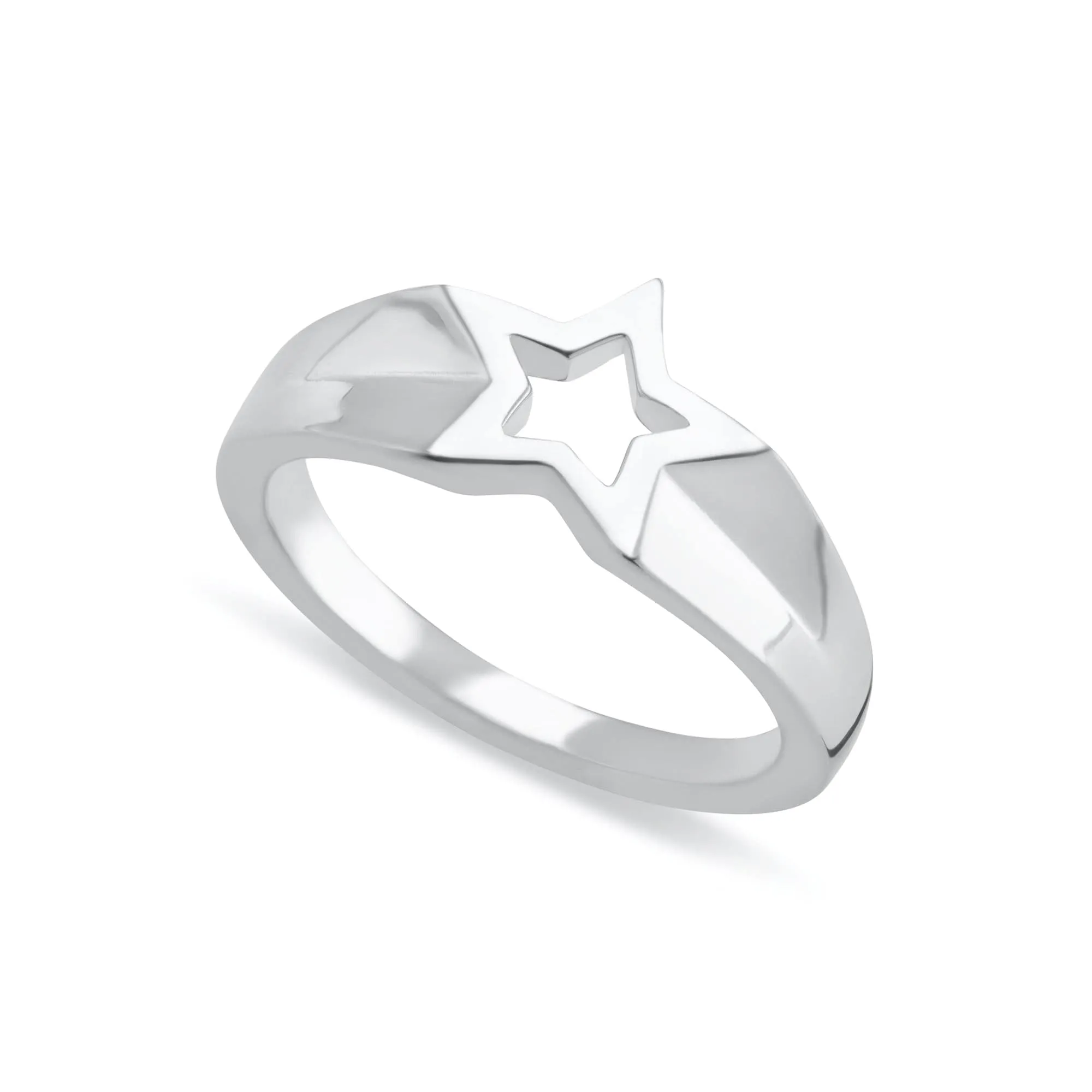 Silver Open Star Ring