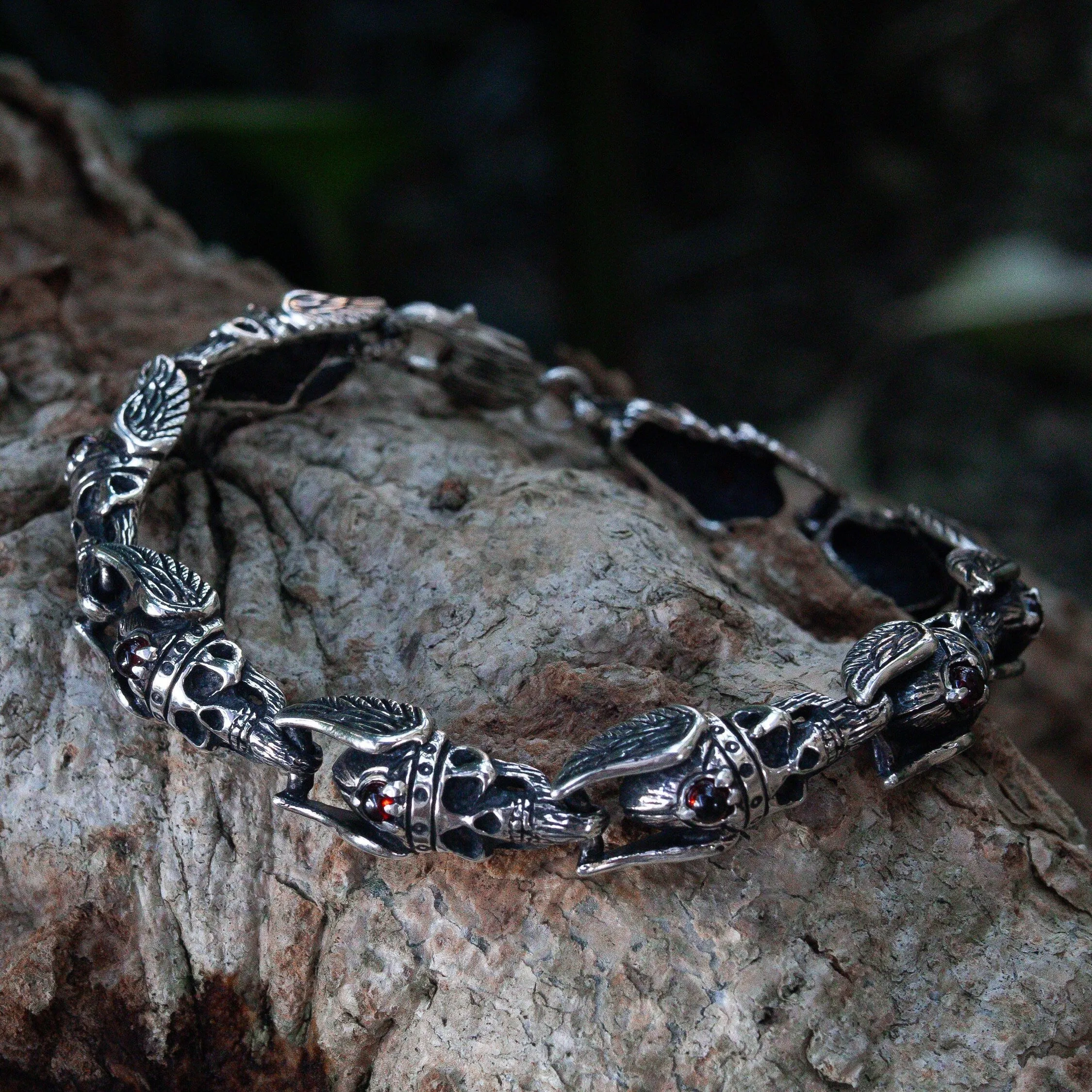 Skull Silver Bracelet "No Fear"