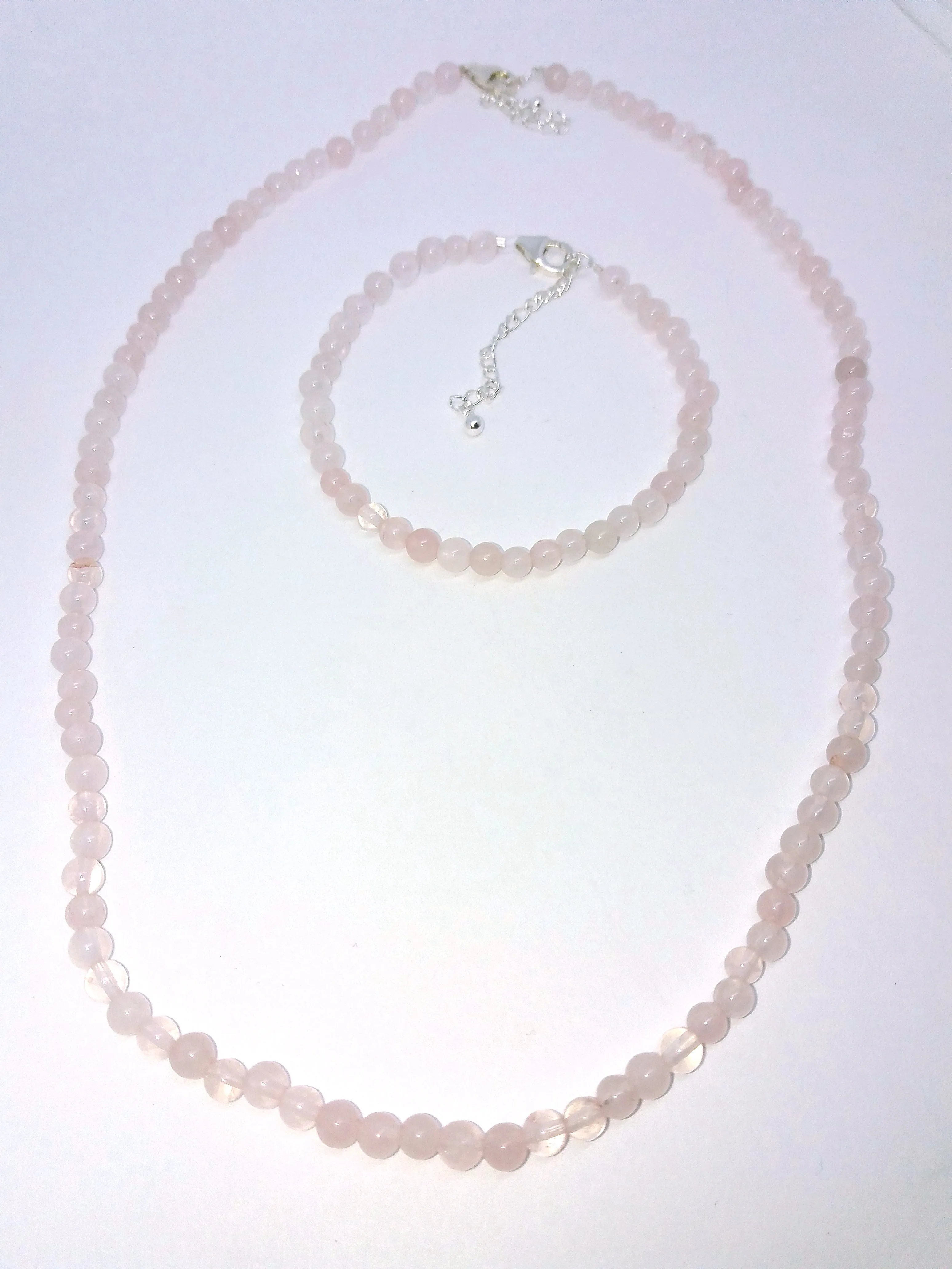 Small Rose Quartz Beads Necklace Bracelet