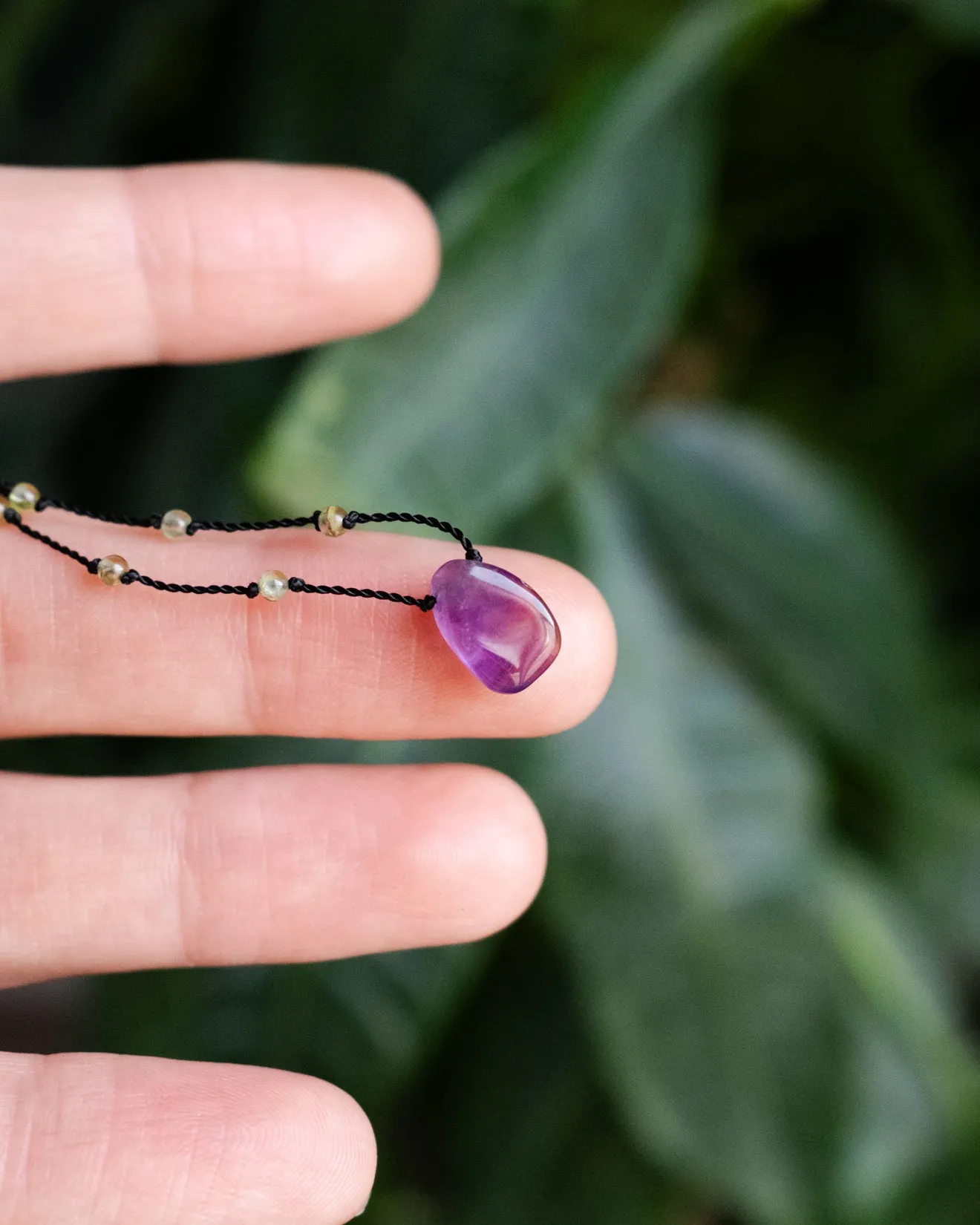 Smoky Quartz / Amethyst / Lapis Lazuli Gemstone Beaded Necklace