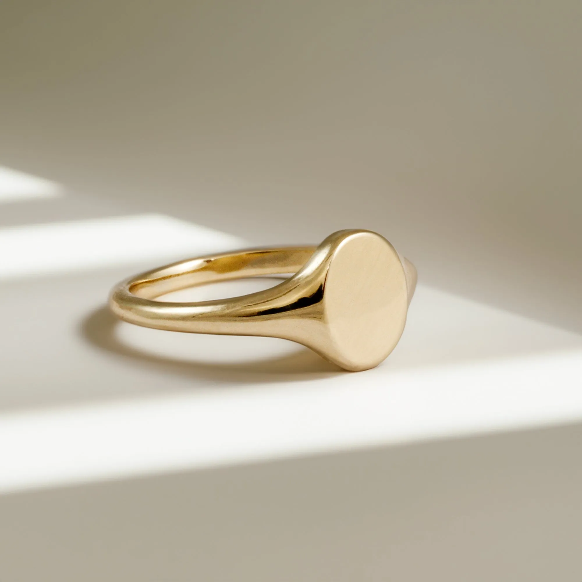 Solid Recycled Gold Small Oval Signet Ring