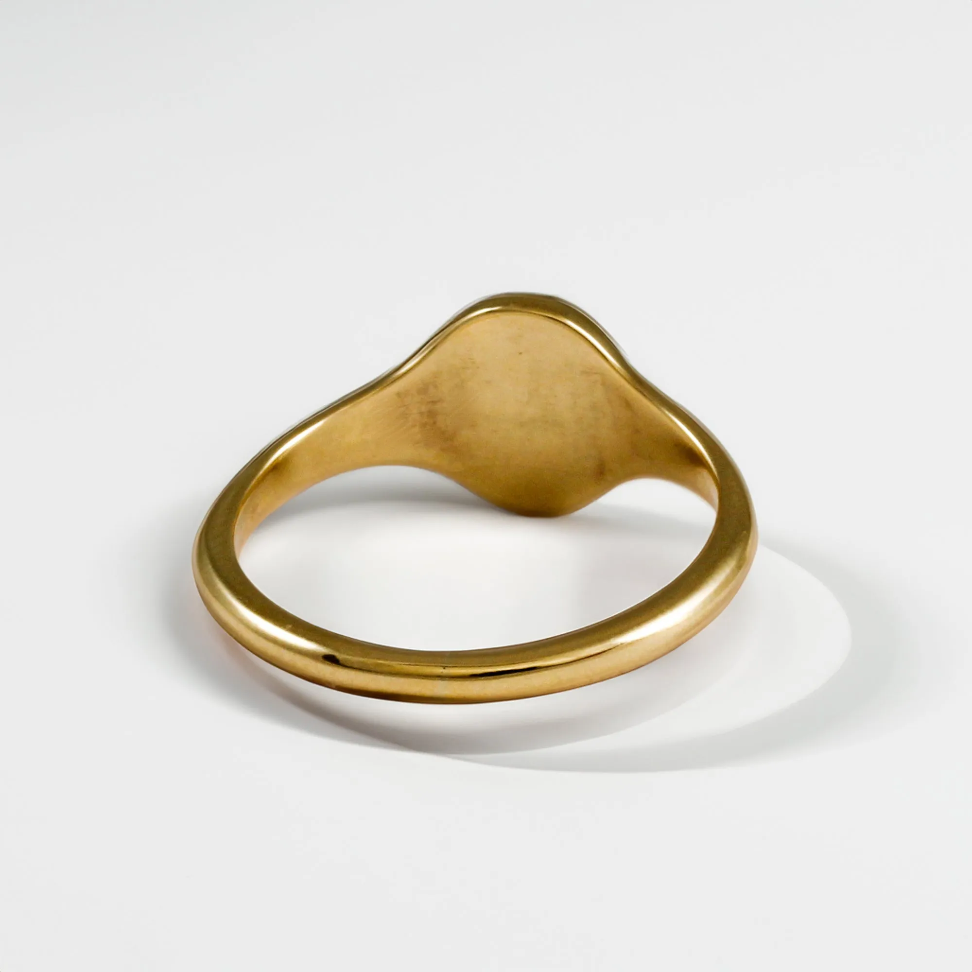 Solid Recycled Gold Small Oval Signet Ring