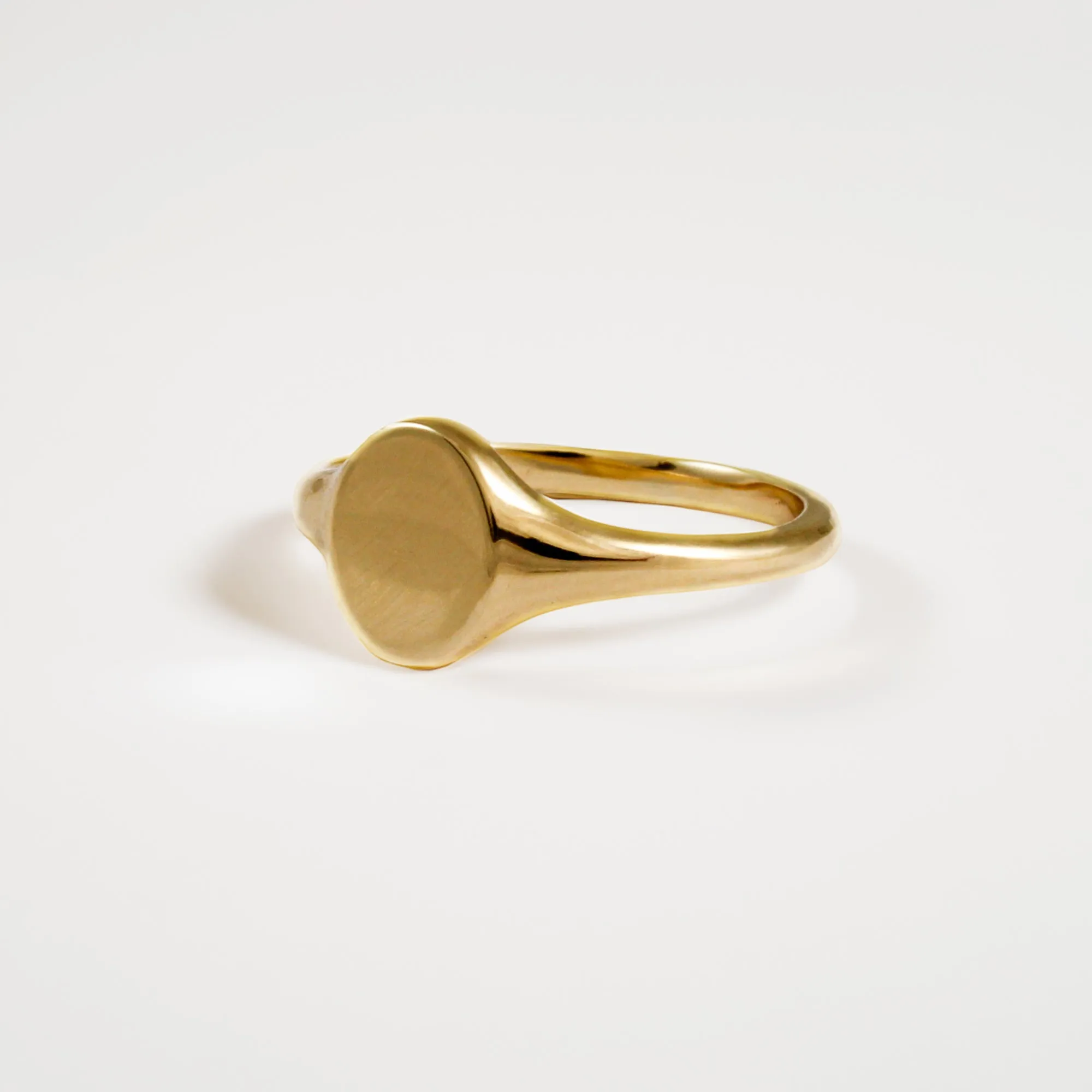 Solid Recycled Gold Small Oval Signet Ring