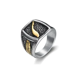 SWORD FEATHER SIGNET RING