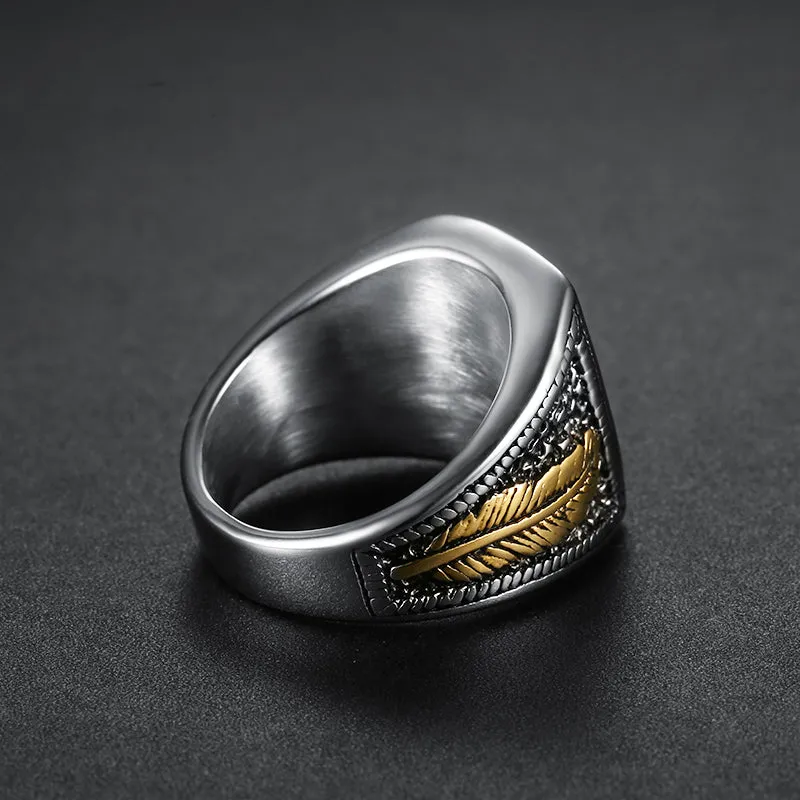 SWORD FEATHER SIGNET RING