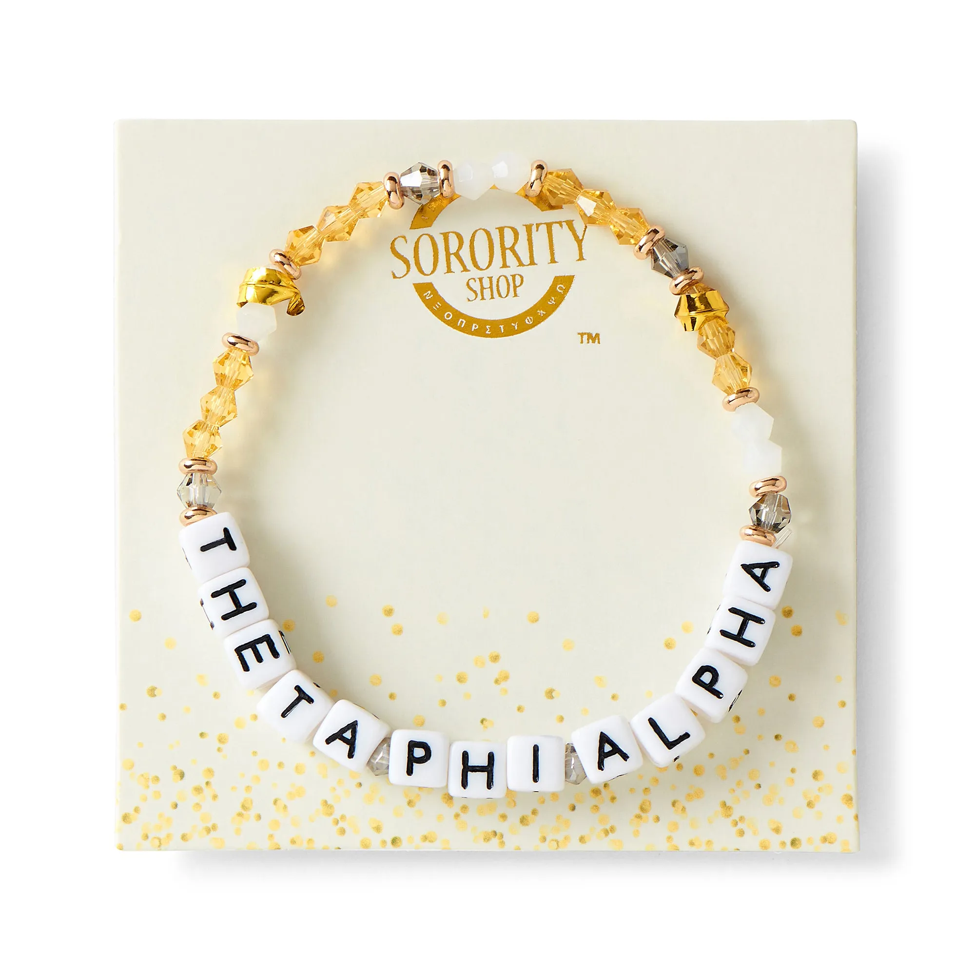 Theta Phi Alpha Bracelet With Glass Beads and 18K Gold Accent Beads