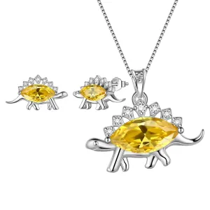 Tokyo Mart Stegosaurus Dinosaur Jewelry Set Earrings Necklace Women Girls Jewelry Gift