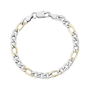 Two Tone Figaro Bracelet