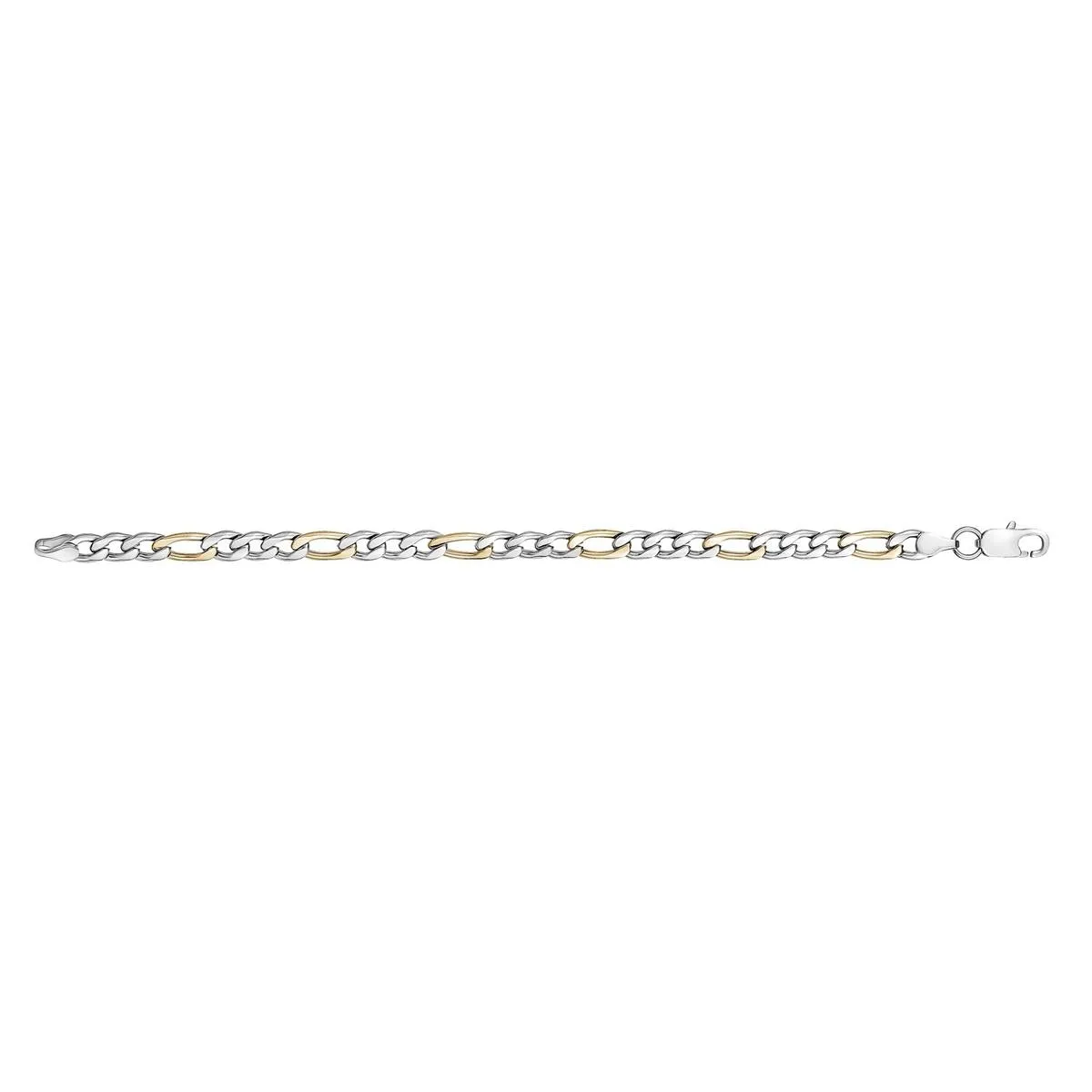 Two Tone Figaro Bracelet