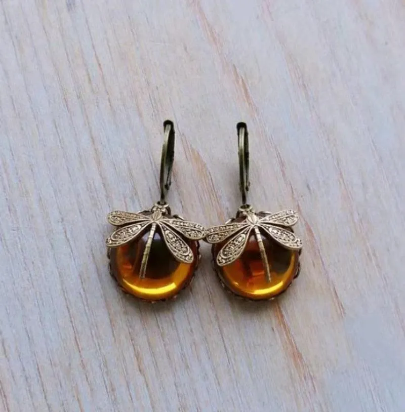 Vintage Dragonfly Earrings