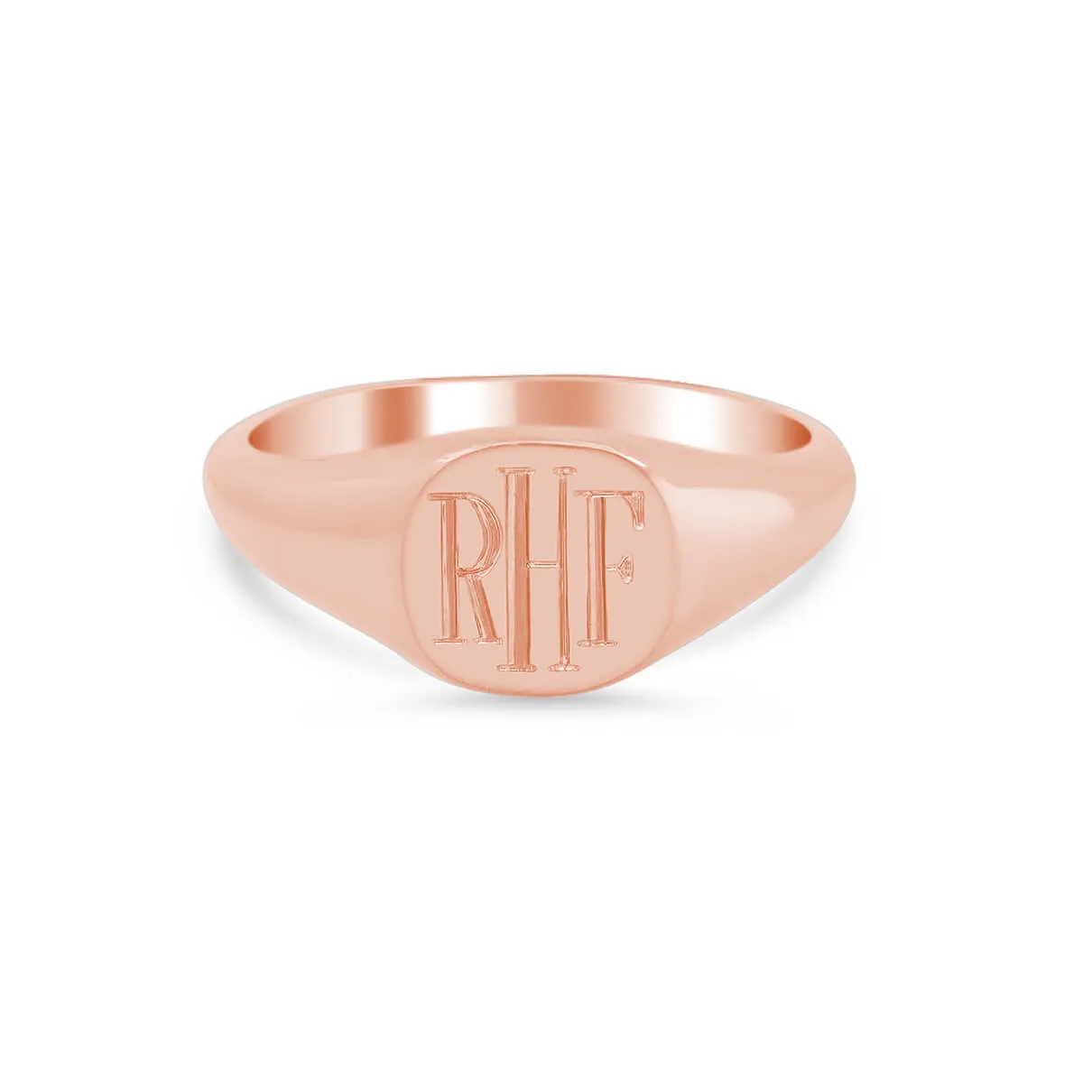 Women's Square Signet Ring - Extra Small - Hand Engraved Roman Monogram